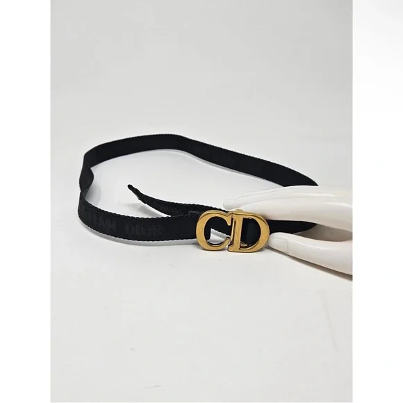 Dior Black Belt with Gold CD Buckle! Like new with dustbag! display picture 1